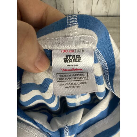 Hanna Andersson Star Wars Pajamas Boy Size 8 Blue/White Striped - Picture 3 of 4